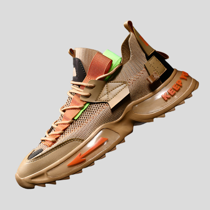 Celonox Tan Freerunning Knit Sneakers